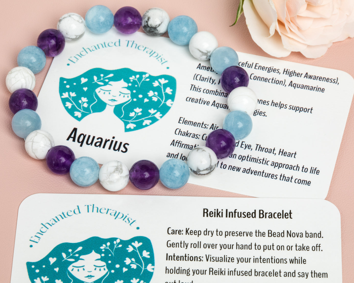 Reiki Infused Aquarius Zodiac Bracelet