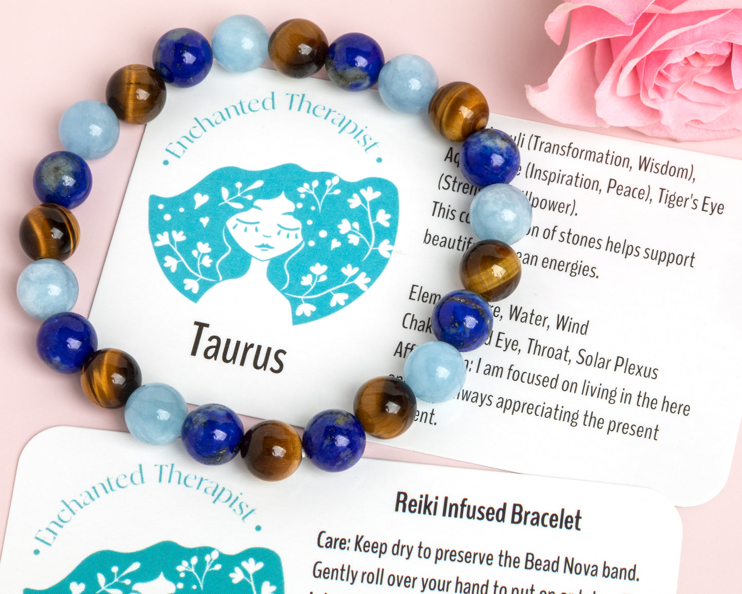 Reiki Infused Taurus Zodiac Bracelet